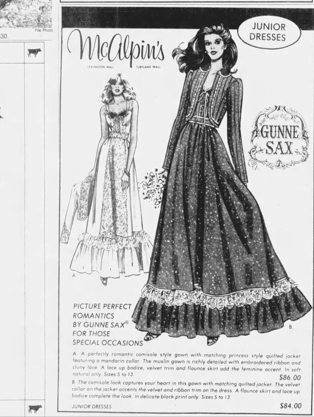Gunne Sax Advertisement Print 8.5x11